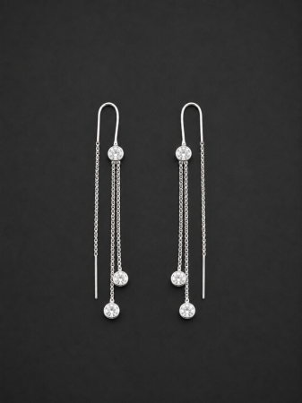 Cercei Argint - Cercei lungi din argint 925 cu zirconii transparente Crystal Cascade Earrings GB Signature