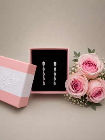 Cercei lungi din argint 925 cu zirconii ovale Aurora Cascade Earrings GB Signature [1]