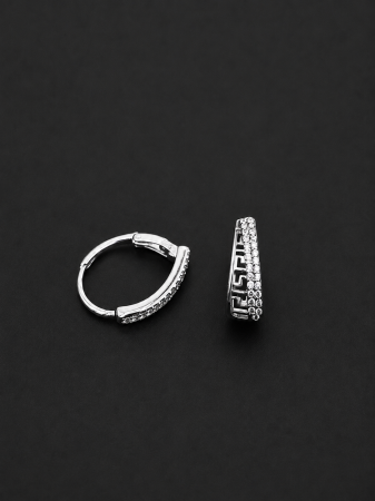 Cercei toarta din argint 925 rodiat cu zirconii cubice Celeste Hoop Earrings GB Signature