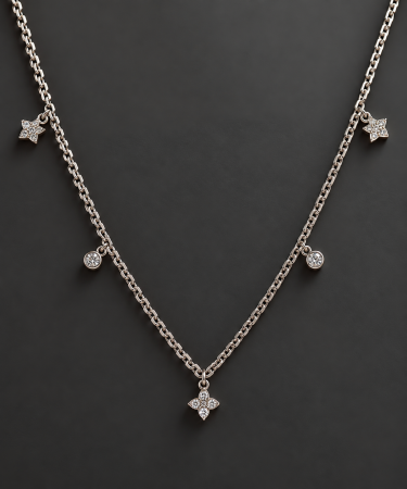 Coliere Argint - Colier din argint 925 Starlight Charm Necklace cu charmuri stea si zirconii - vedere de ansamblu GB Signature