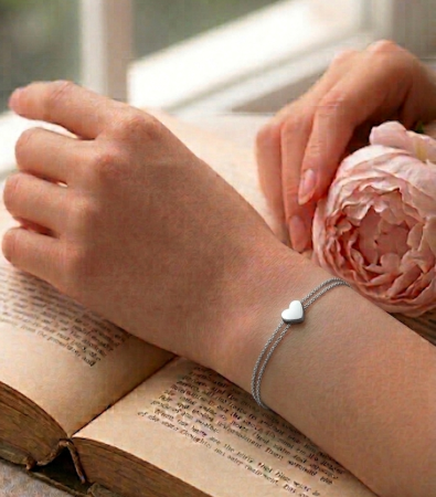 Bratara dubla din argint 925 cu inima lucioasa Amelie Bracelet GB Signature [1]