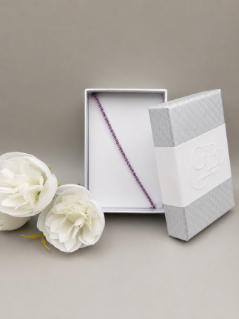 Bratara tenis argint 925 cu zirconii mov liliachiu Amethyst Glow Bracelet GB Signature [1]