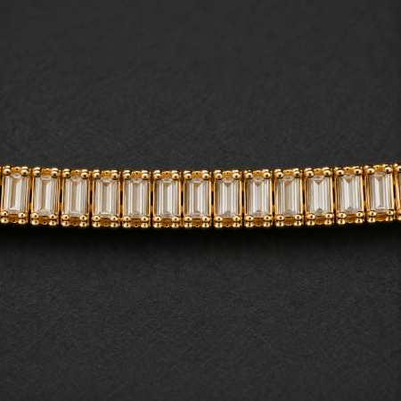 Bratara tip tennis placata cu aur galben 18K Ice on Repeat Gold cu zirconii si inchidere reglabila GBSignature [1]
