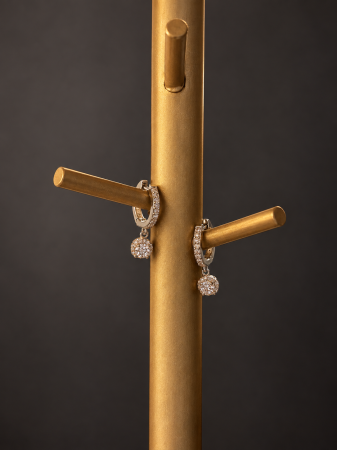 Cercei din argint 925 Aurora Moissanite cu certificat GRA – vedere frontală [1]