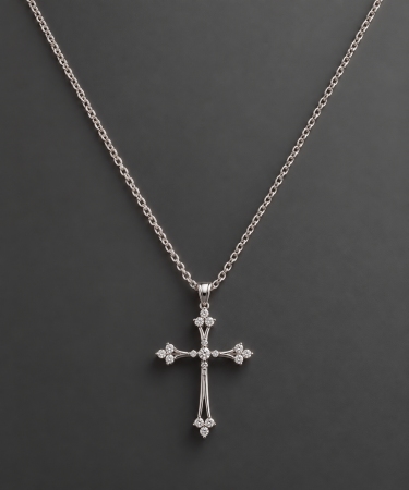 Coliere Argint - Colier din argint 925 Divine Light Necklace cu pandantiv cruce - vedere frontală GB Signature