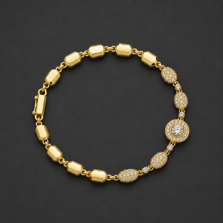 Brățări din otel inoxidabil placate cu aur 18K - Crown Radiance Bracelet – Brățară placată cu aur 18K cu zirconii | GB Signature