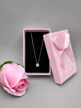 Colier argint 925 cu cristal solitar rotund Eclat Necklace GB Signature [2]