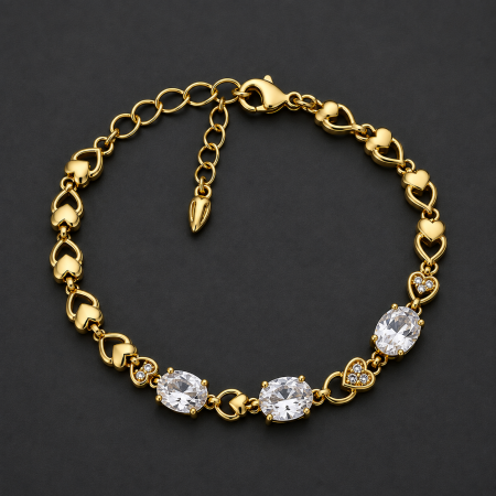 Brățări din otel inoxidabil placate cu aur 18K - Eternal Love Bracelet – Brățară placată cu aur 18K cu zirconii | GB Signature