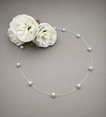 Colier fir transparent cu perle plutitoare Floating Pearls Necklace GB Signature [2]