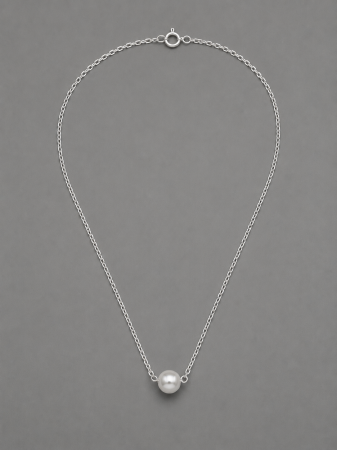 Coliere Argint - Colier argint 925 cu perla solitara Luna Pearl Necklace GB Signature