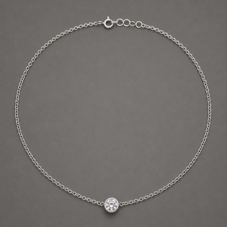 Coliere Argint - Colier argint 925 cu zirconiu rotund solitar Luna Spark Necklace GB Signature