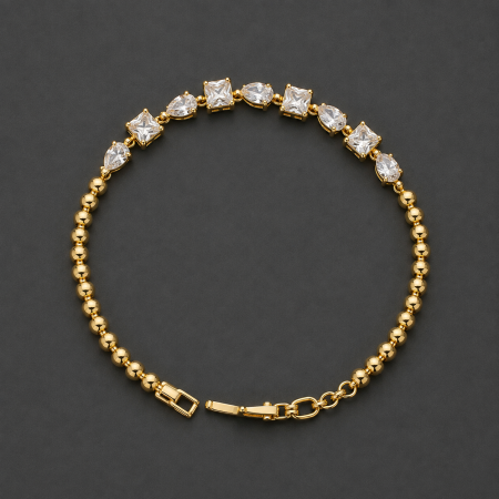 Brățări din otel inoxidabil placate cu aur 18K - Radiant Luxe Bracelet – Brățară placată cu aur 18K cu zirconii | GB Signature