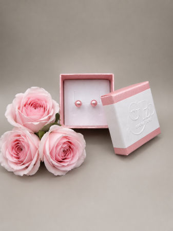 Cercei argint 925 cu perla roz Rose Pearl Earrings GB Signature [1]