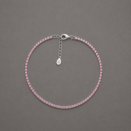 Brățări Argint - Bratara tenis argint 925 cu zirconii roz Rosé Tennis Bracelet GB Signature