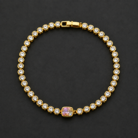 Brățări din otel inoxidabil placate cu aur 18K - Royal Empress Bracelet – Brățară placată cu aur 18K cu zirconii | GB Signature