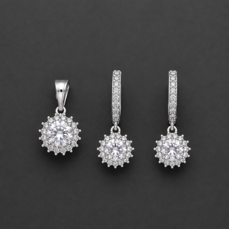 Seturi Argint - Set de bijuterii Royal Spark din argint 925 cu cercei si pandantiv cu zirconiu