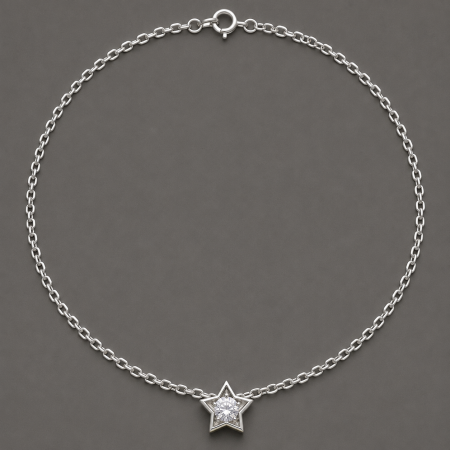 Coliere Argint - Colier argint 925 stea cu cristal Swarovski Zirconia Swarovski Starlit Wish GB Signature