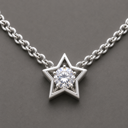 Colier argint 925 stea cu cristal Swarovski Zirconia Swarovski Starlit Wish GB Signature [2]
