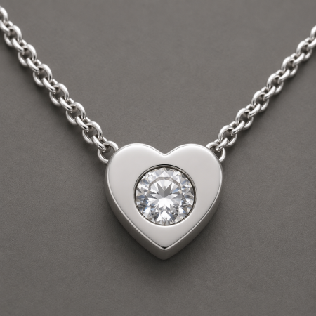 Colier argint 925 inima cu cristal Swarovski Zirconia Swarovski Heart Glow GB Signature [1]