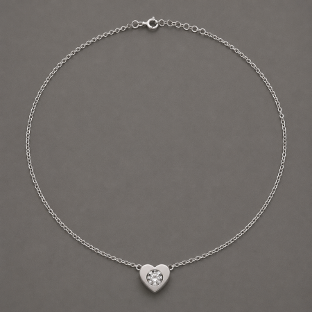 Coliere Argint - Colier argint 925 inima cu cristal Swarovski Zirconia Swarovski Heart Glow GB Signature