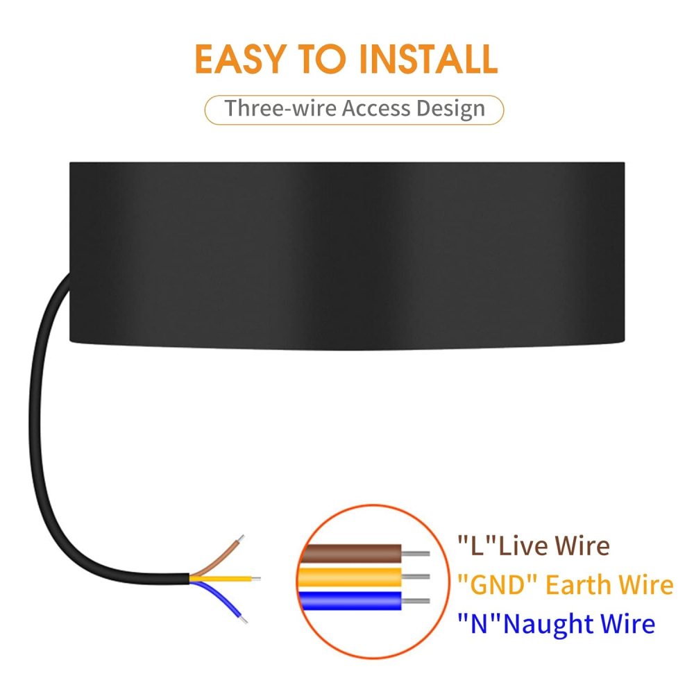 Aplica de exterior LED Line Hofftech, semicirculara, up&down, 3 surse, 6W, IP65, negru, lumina calda 3000k [3]