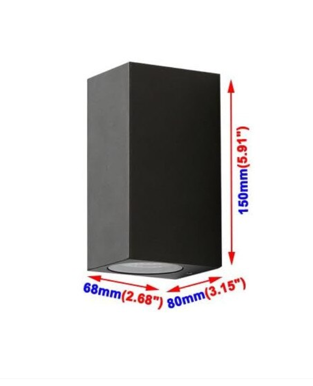 Aplica de perete exterior Hofftech, dreptunghiulara, up&down, 2 x GU10, IP65, aluminiu, negru [2]