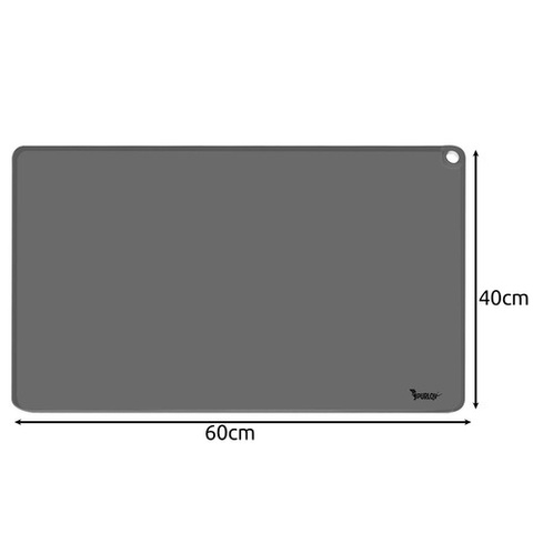 Covoras XL din silicon pentru boluri animale, protectie podea 60x40 cm, margini inalte anti-varsare, antiderapant, gri [5]