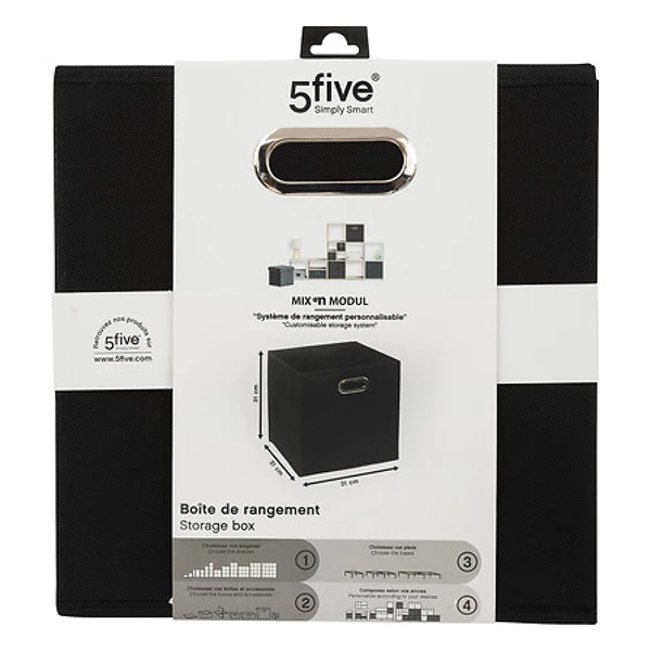 Cutie depozitare textile, cutie haine, 31 x 31 cm - negru [4]
