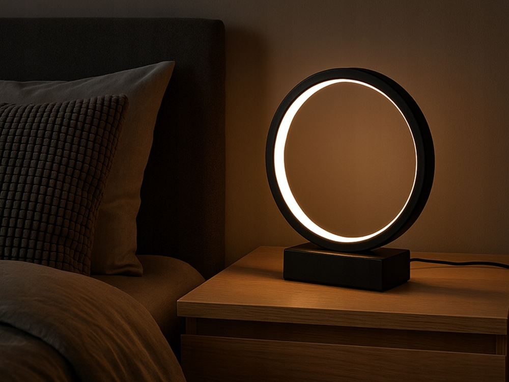 Lampa LED de birou tip inel, 20 cm, lumina reglabila calda / rece / neutra, dimmer intensitate, alimentare USB, lampa decorativa moderna pentru dormitor sau birou [3]