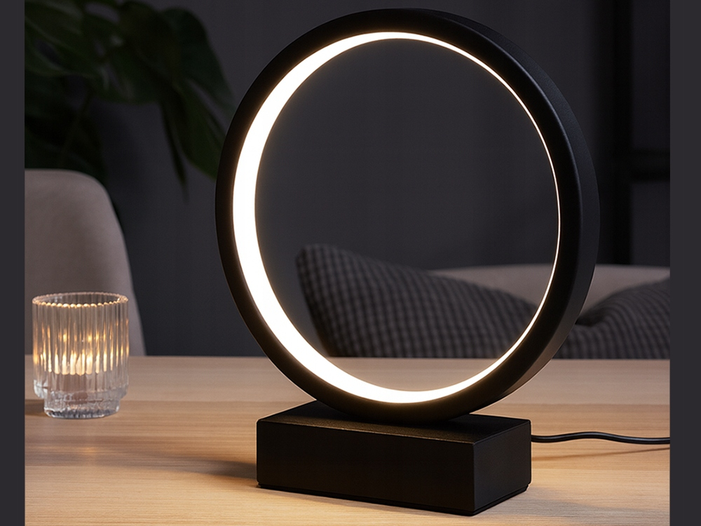 Lampa LED de birou tip inel, 20 cm, lumina reglabila calda / rece / neutra, dimmer intensitate, alimentare USB, lampa decorativa moderna pentru dormitor sau birou [4]