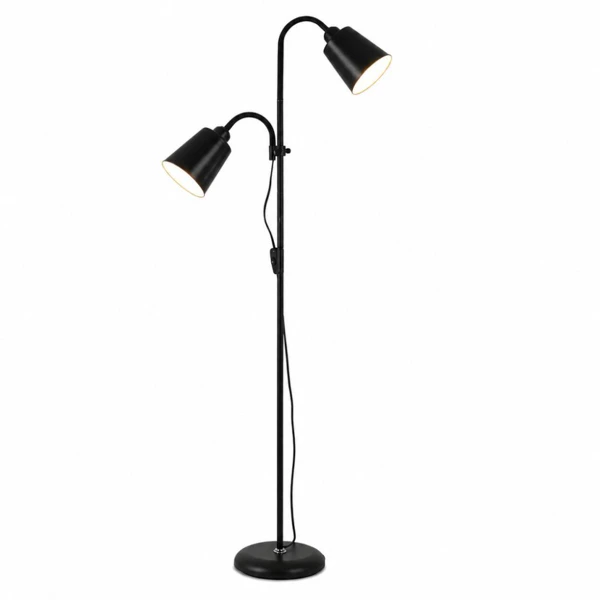 Lampadar modern cu 2 brate reglabile, 2 x E27, inaltime 170 cm, intrerupator pe cablu, negru [2]