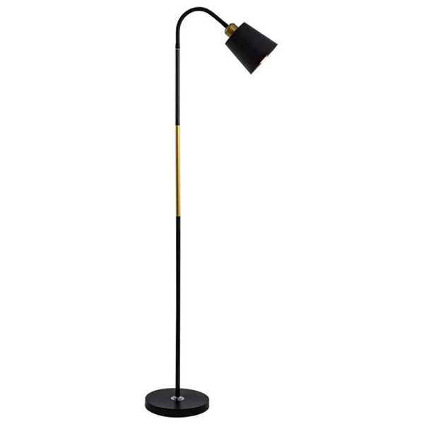 Lampadar modern cu brat reglabil, E27, inaltime 170 cm, intrerupator pe cablu, negru si auriu [3]