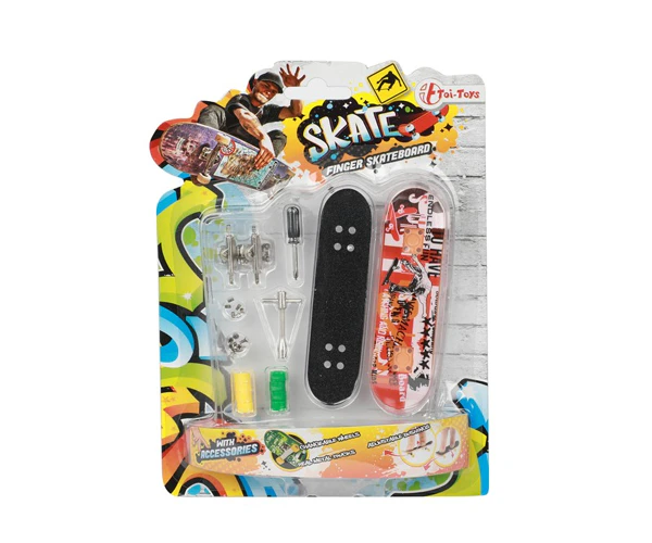 Mini skateboard pentru degete Toi-Toys XTREME Fingerboard, set de asamblare cu roti de rezerva si unelte, 9.5 cm, 6+ ani [4]