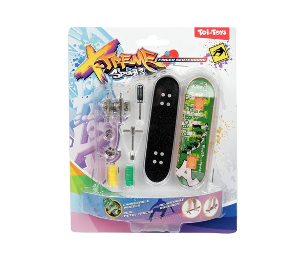 Mini skateboard pentru degete Toi-Toys XTREME Fingerboard, set de asamblare cu roti de rezerva si unelte, 9.5 cm, 6+ ani [3]