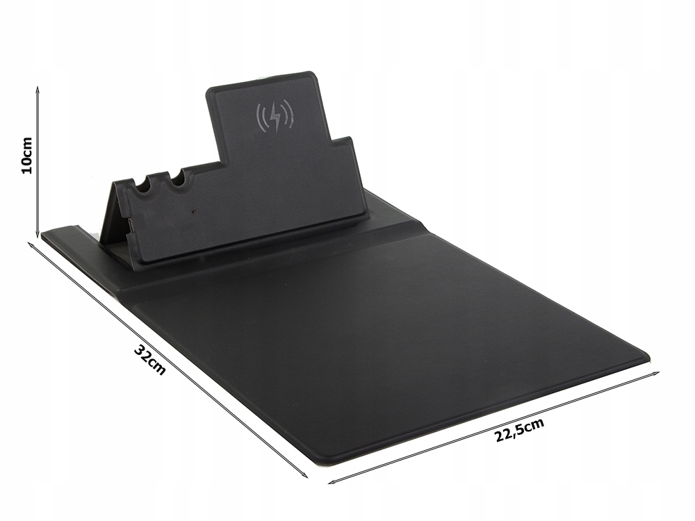 Mouse Pad cu Incarcare Wireless, Organizator Birou cu Suport Telefon si Suport Pixuri, Alimentare USB-C, Pliabil, 32 x 22.5 cm [6]