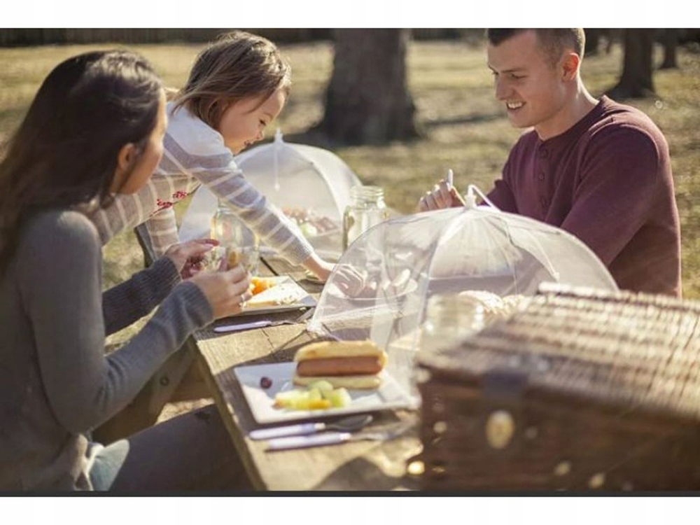 Plasa Protectie Alimente Pliabila Anti-Insecte, Tip Umbrela, pentru Bucatarie si Picnic, 34 x 20 cm, Alba [3]