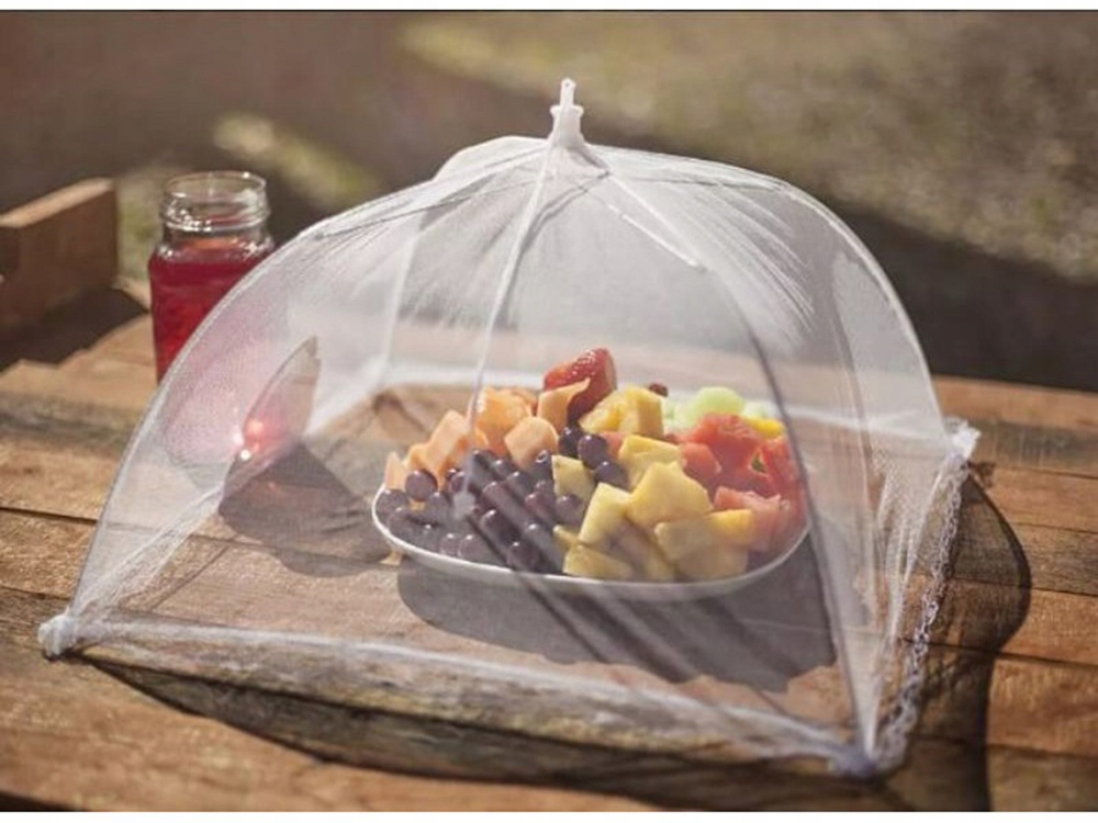 Plasa Protectie Alimente Pliabila Anti-Insecte, Tip Umbrela, pentru Bucatarie si Picnic, 34 x 20 cm, Alba [7]