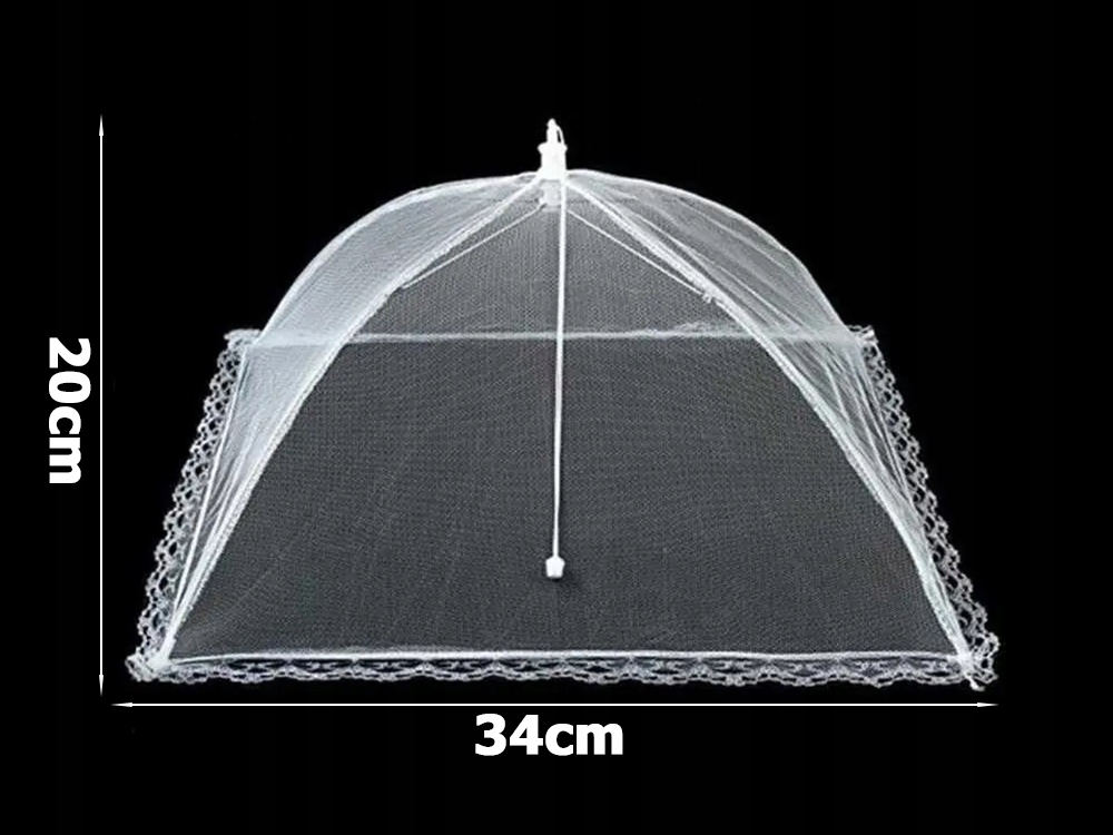 Plasa Protectie Alimente Pliabila Anti-Insecte, Tip Umbrela, pentru Bucatarie si Picnic, 34 x 20 cm, Alba [6]