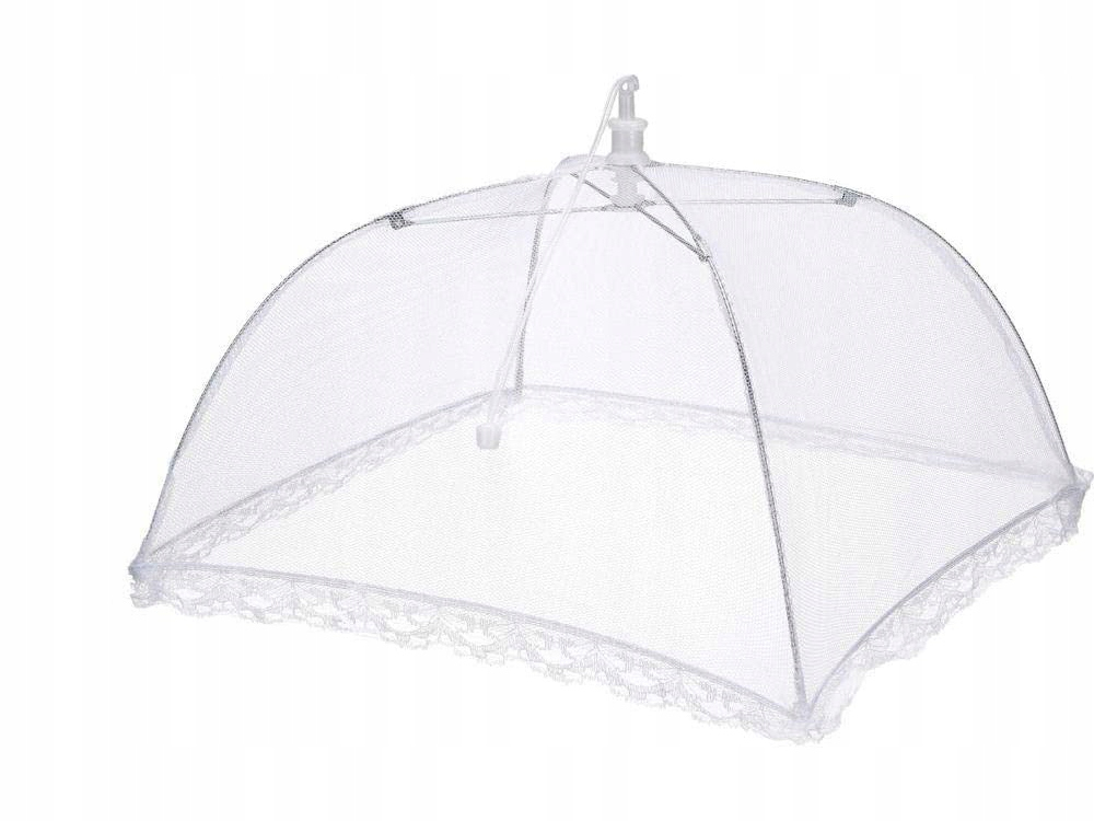 Plasa Protectie Alimente Pliabila Anti-Insecte, Tip Umbrela, pentru Bucatarie si Picnic, 34 x 20 cm, Alba [2]