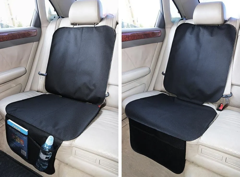 Protectie bancheta auto pentru scaun copil XTROBB, compatibila ISOFIX, impermeabila, antiderapanta, organizator 2 buzunare, 125 x 49 cm, negru [5]