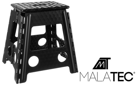 Scaun pliabil compact Malatec, maner transport, Suport 100 kg, 39 cm, alb-negru [4]