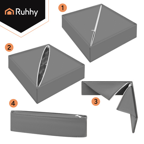 Set 4 organizatoare sertar Ruhhy pentru lenjerie, sosete si accesorii, 45 compartimente, pliabile, gri [2]