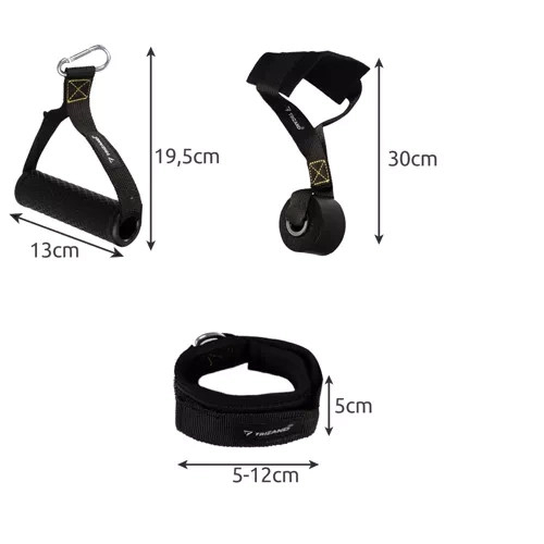 Set benzi elastice fitness Trizand, 5–75 kg, cu manere si accesorii, 11 piese [9]