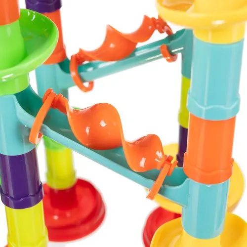 Set constructie circuit cu bile, 113 piese, 30 bile incluse, traseu 3D modular, multicolor, 36 x 35 x 20 cm [5]