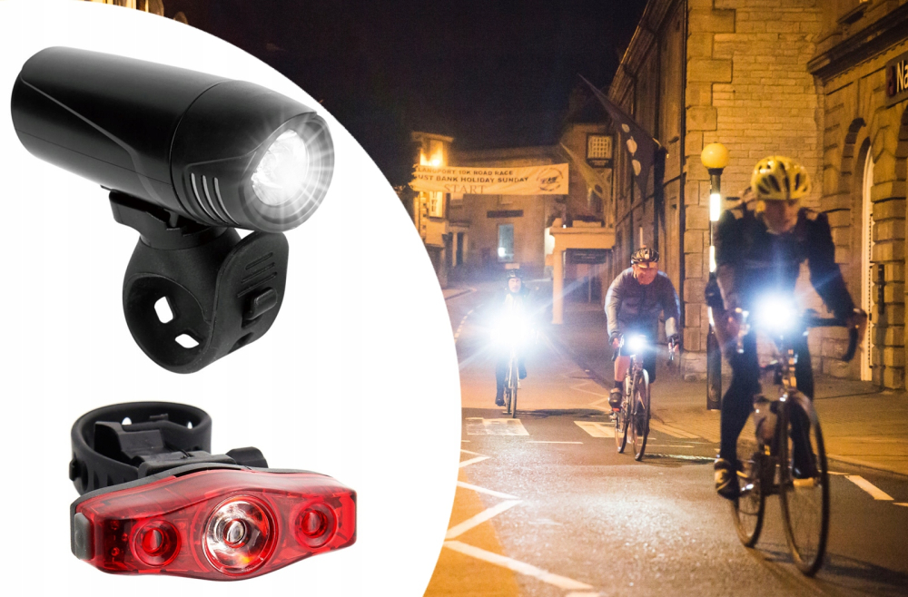 Set lumini bicicleta LED fata + spate, vizibilitate ridicata noapte, montaj rapid pe ghidon si tija, rezistente la intemperii [2]