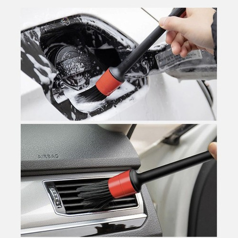 Set perii detailing interior auto XTROBB, 5 dimensiuni profesionale + laveta microfibra [7]