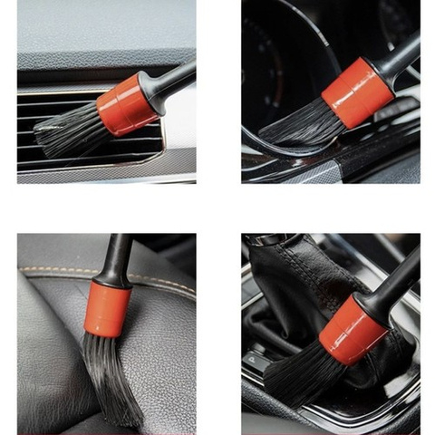 Set perii detailing interior auto XTROBB, 5 dimensiuni profesionale + laveta microfibra [6]