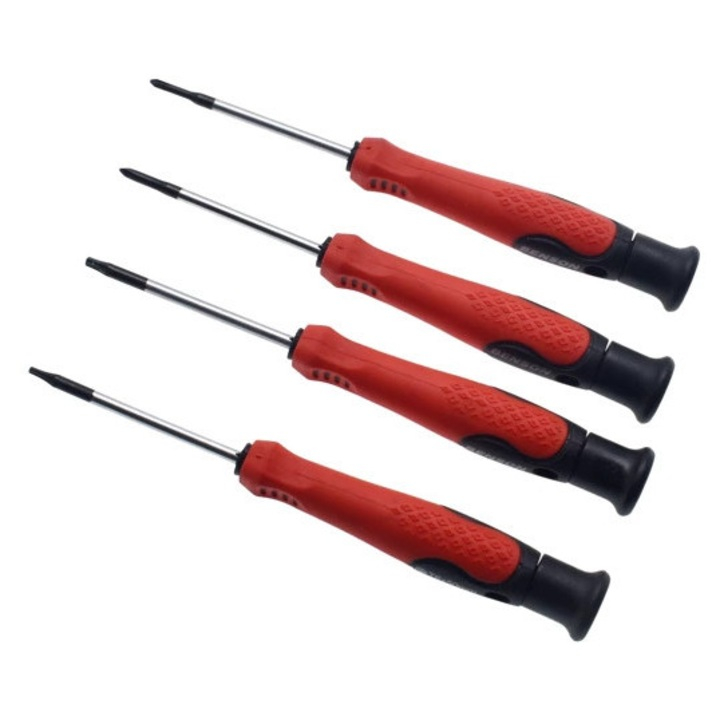 Set surubelnite si biti Benson, 29 piese, maner ergonomic antialunecare, crom-vanadiu, rosu/negru [3]