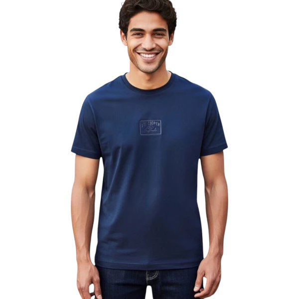 Tricou Barbati Lee Cooper, 90% Bumbac, Bleumarin (Navy), Regular Fit, Maneca Scurta, Casual, Marimea M [2]