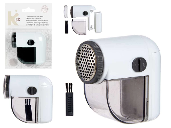 Wearables & Gadgeturi - Aparat electric pentru indepartat scame, compact, 2xAA, recipient colectare transparent, alb